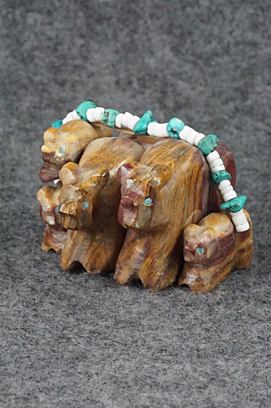 Bear Family Zuni Fetish Carving - Tim Lementino