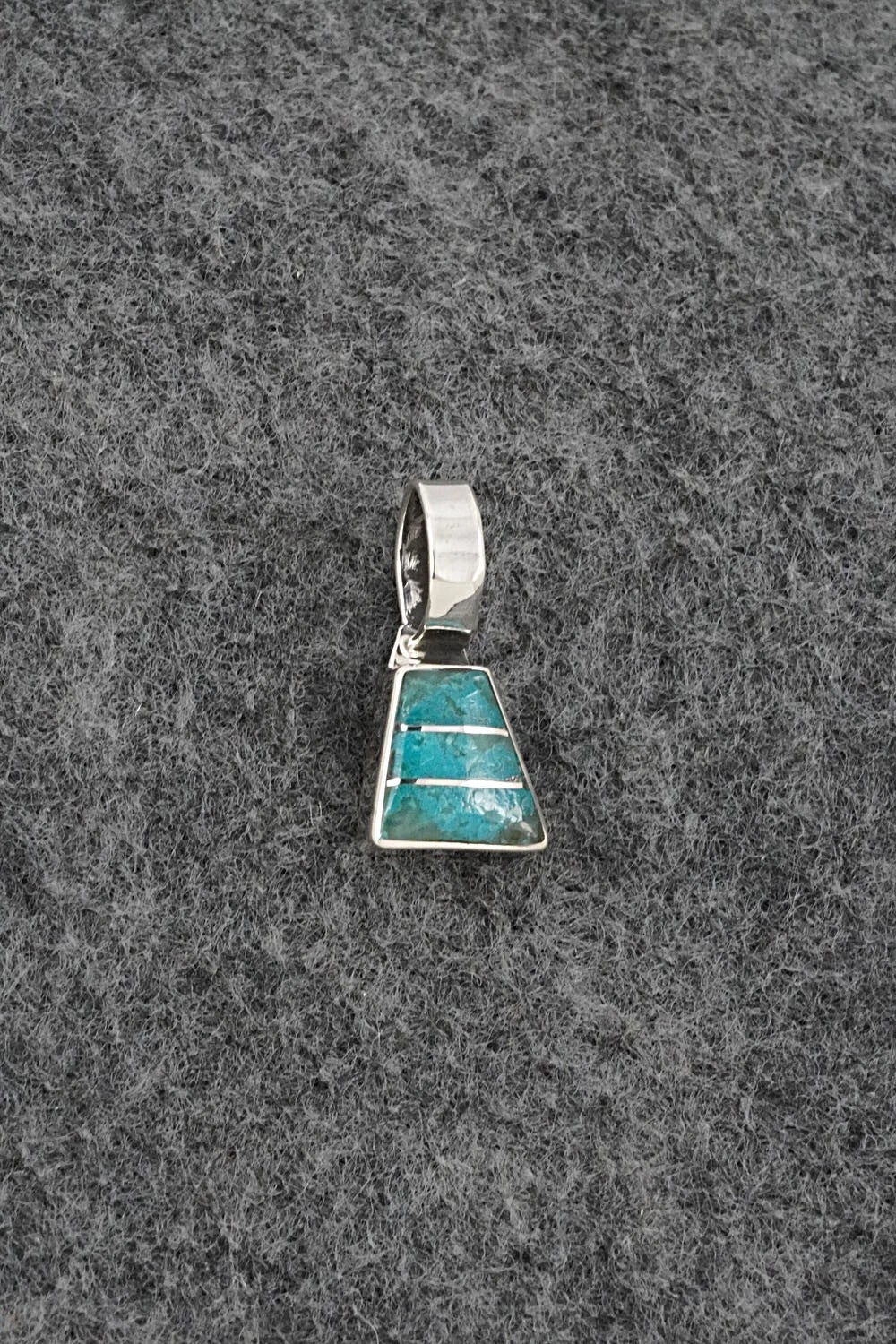 Turquoise & Sterling Silver Inlay Pendant - Michelle Haloo
