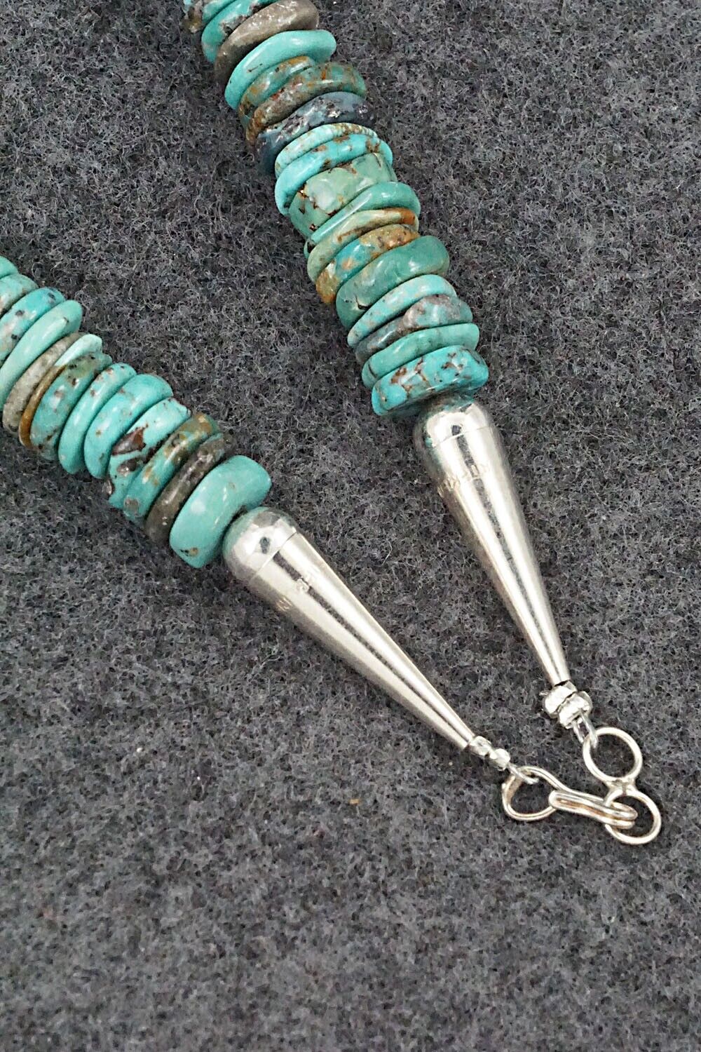 Turquoise & Sterling Silver Necklace 18" - Doreen Jake