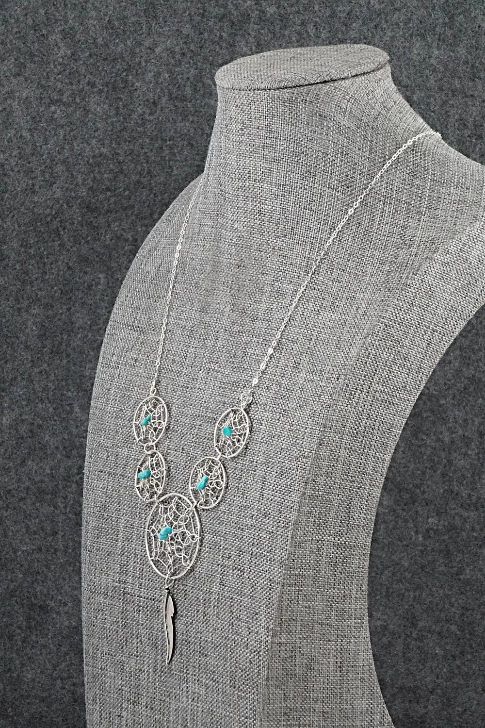 Turquoise & Sterling Silver Necklace - Lorenzo Arviso