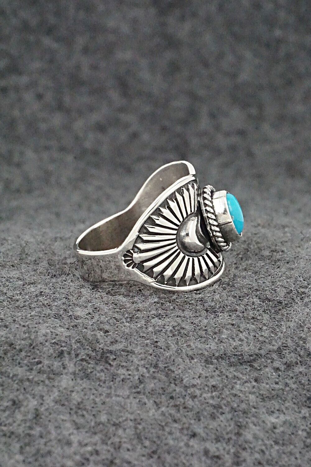 Turquoise & Sterling Silver Ring - Derrick Gordon - Size 8