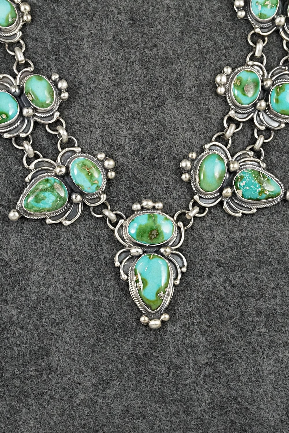 Turquoise & Sterling Silver Necklace and Earrings Set - Kathleen Livingston