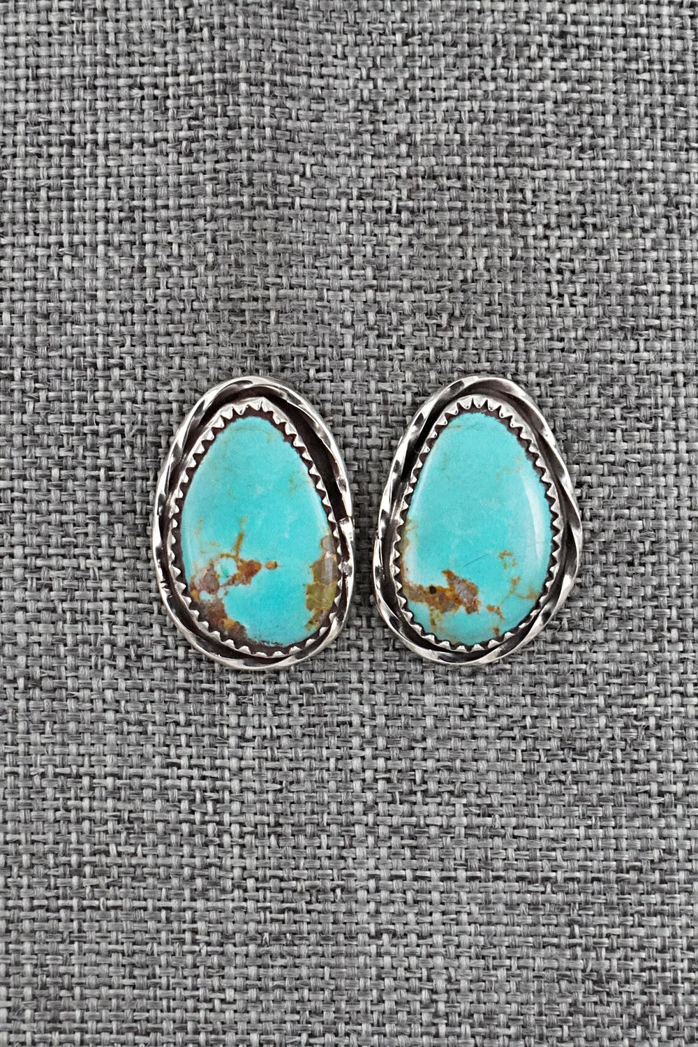 Turquoise & Sterling Silver Earrings - Ernest Hawthorne