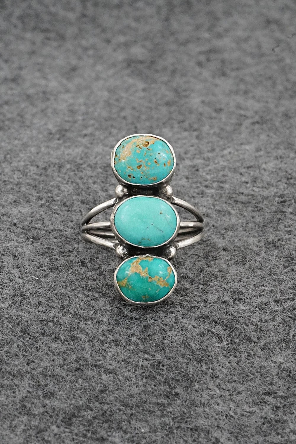 Turquoise & Sterling Silver Ring - Verley Betone - Size 10
