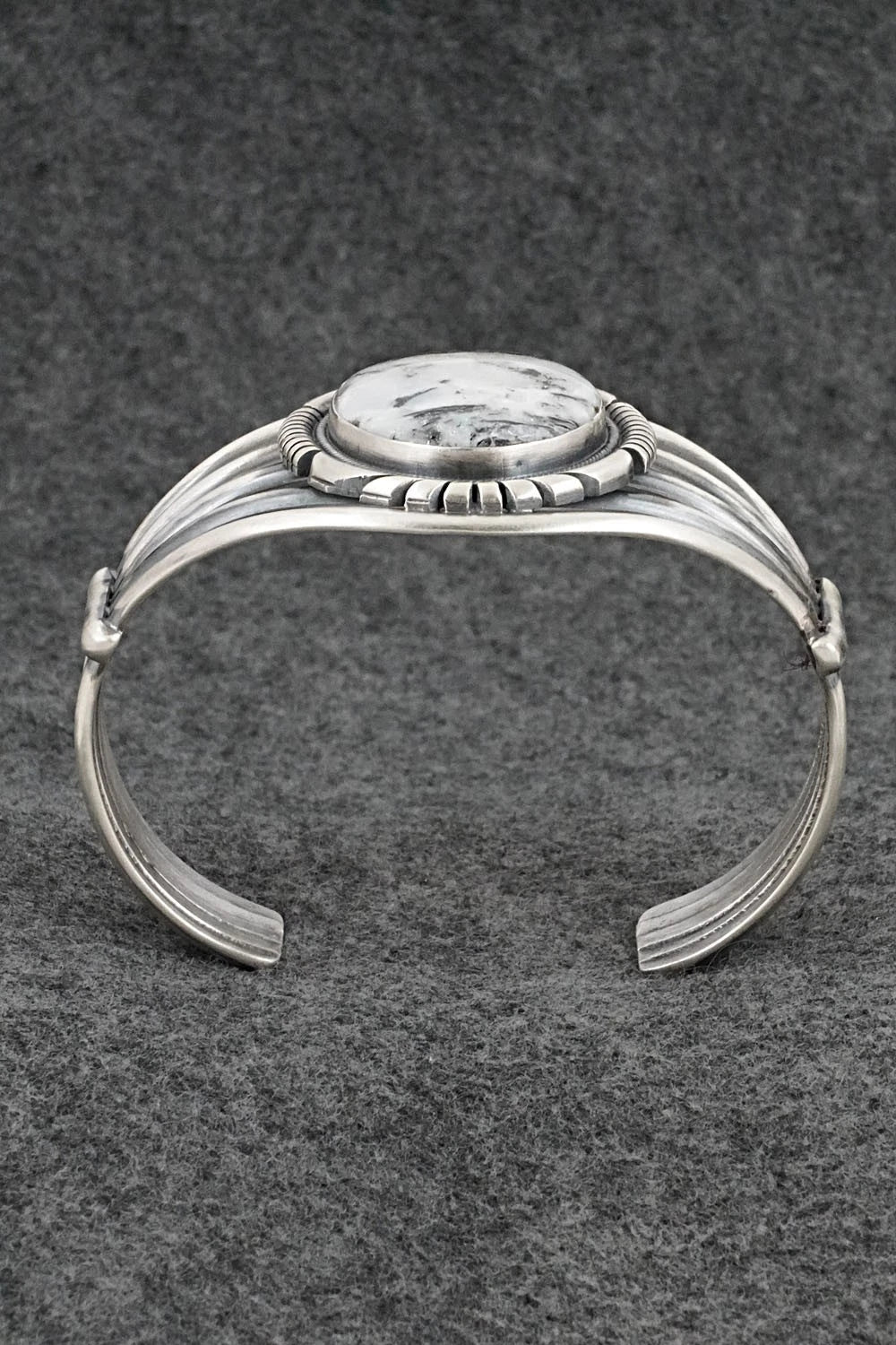 White Buffalo & Sterling Silver Bracelet - Mark Yazzie