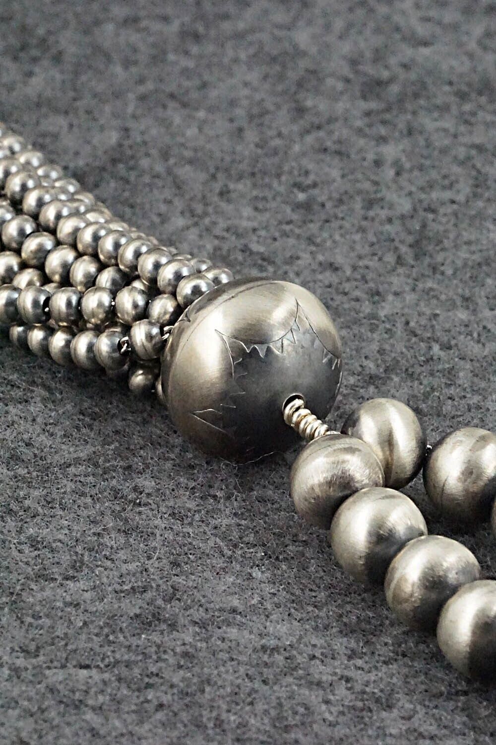 Coral & Sterling Silver Navajo Pearl Necklace - Jan Mariano