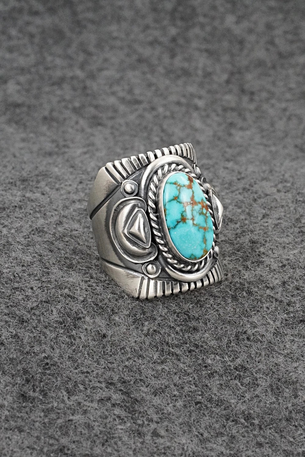 Turquoise & Sterling Silver Ring - Derrick Gordon - Size 10