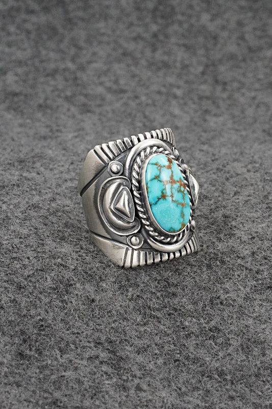Turquoise & Sterling Silver Ring - Derrick Gordon - Size 10