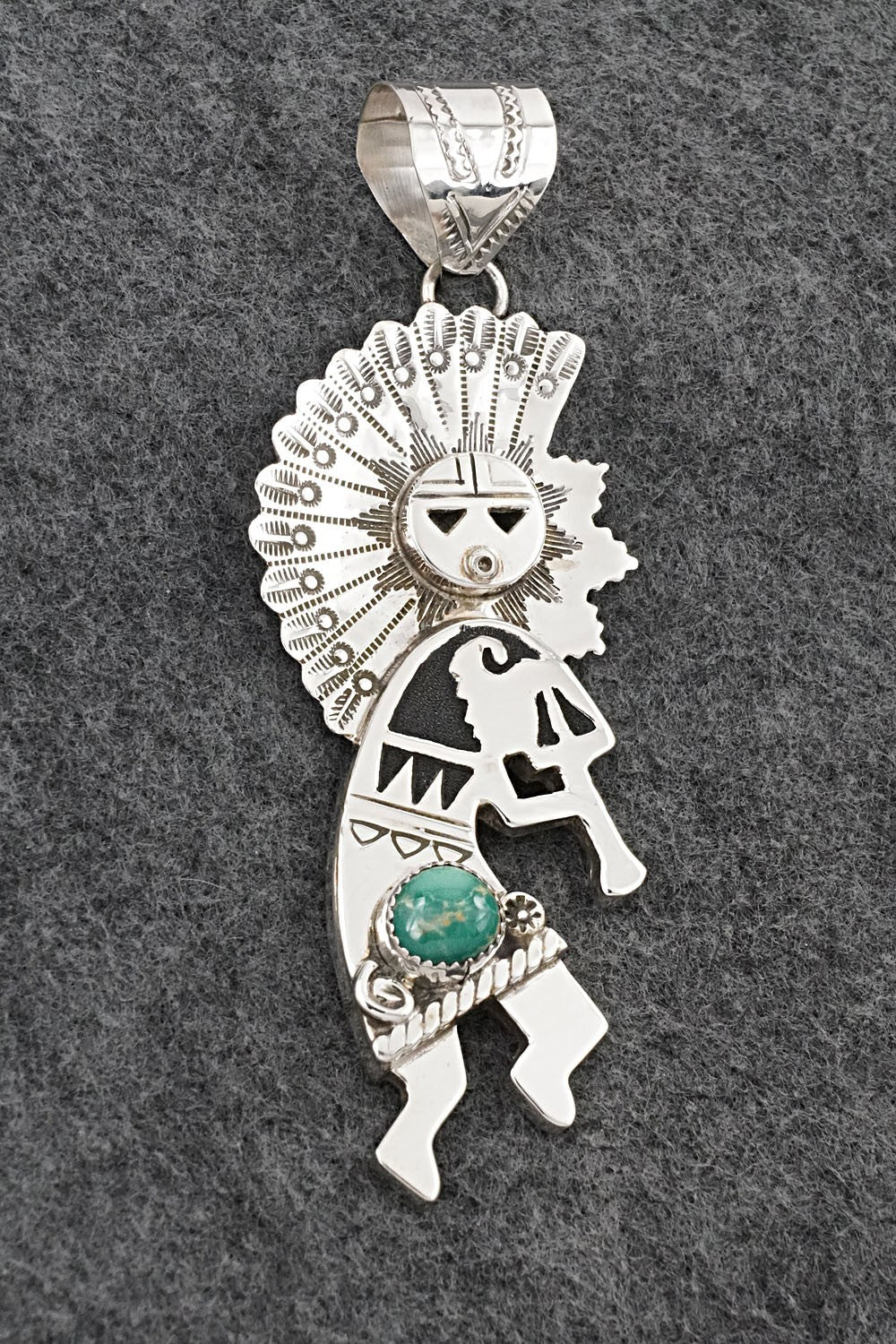 Turquoise & Sterling Silver Pendant - Alonzo Mariano