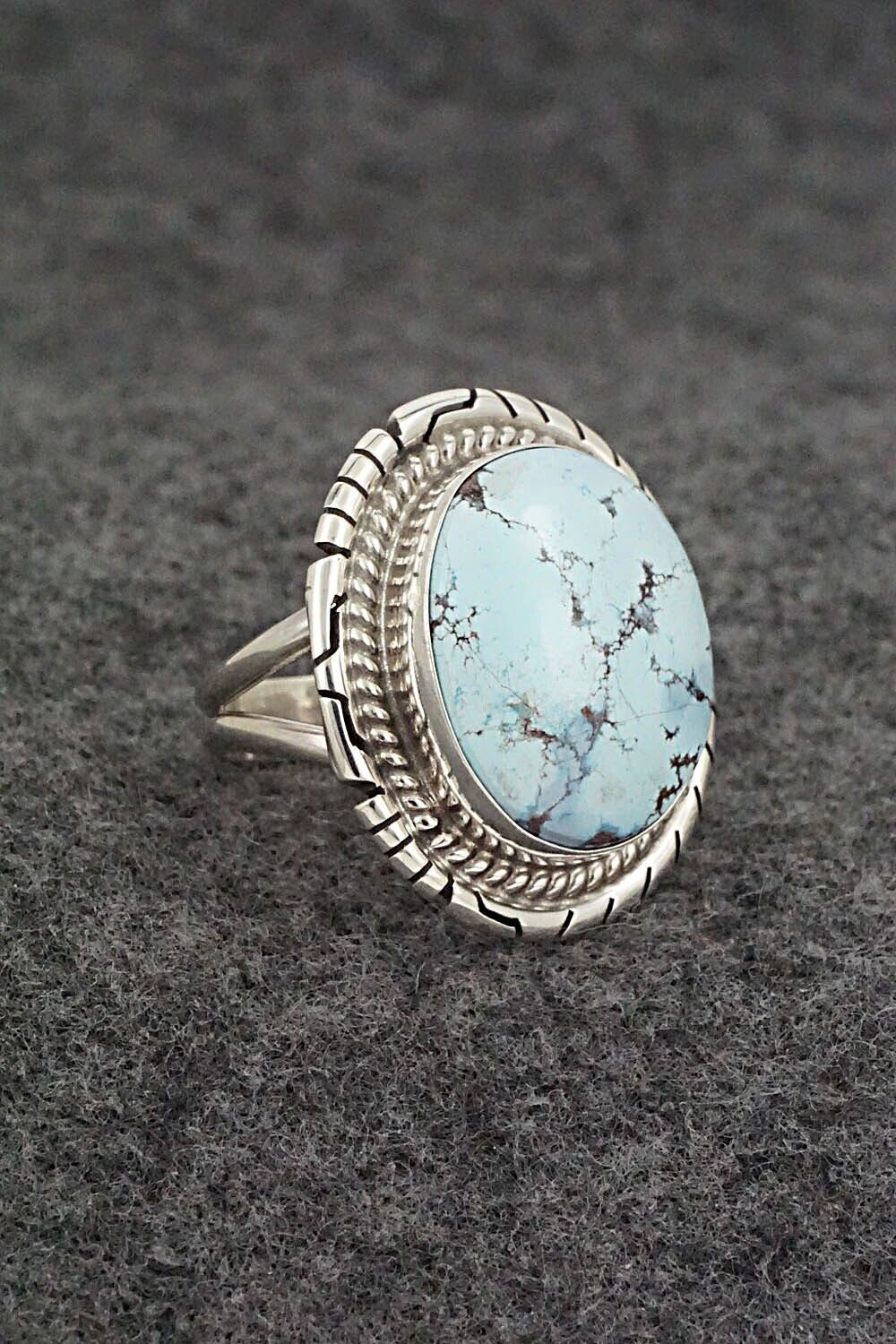 Turquoise & Sterling Silver Ring - Peggy Skeets - Size 8