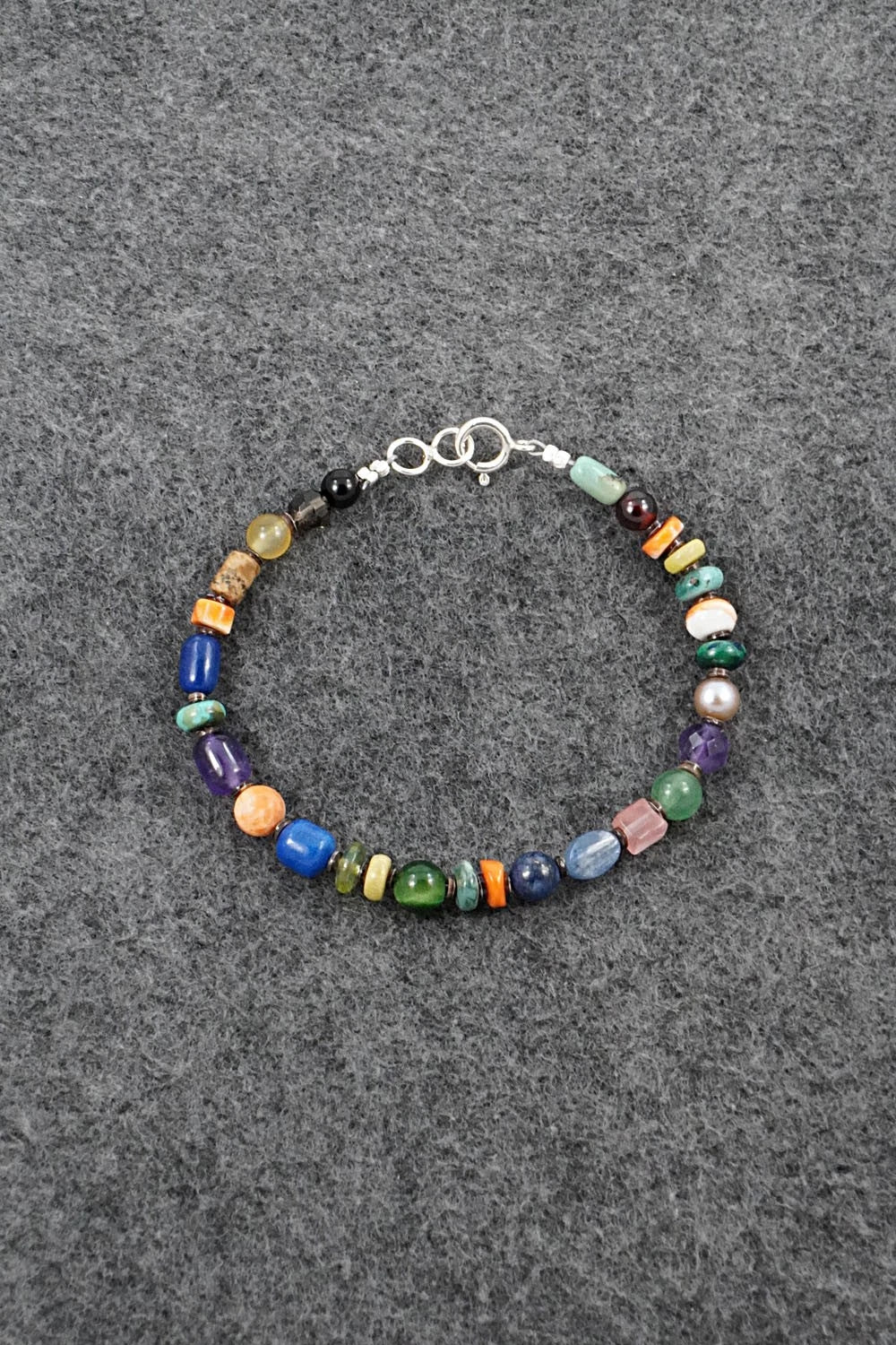 Multi-Stone & Sterling Silver Bracelet - Helen Tsosie