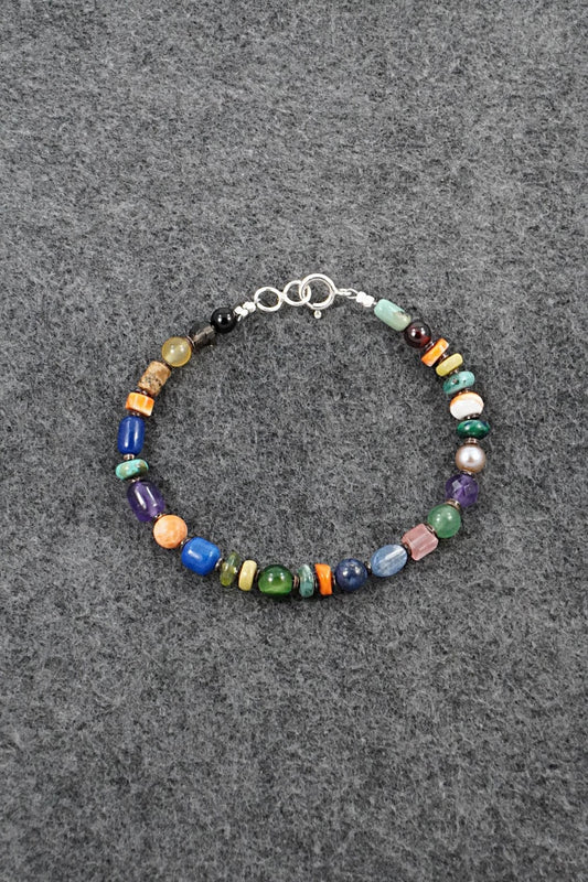 Multi-Stone & Sterling Silver Bracelet - Helen Tsosie