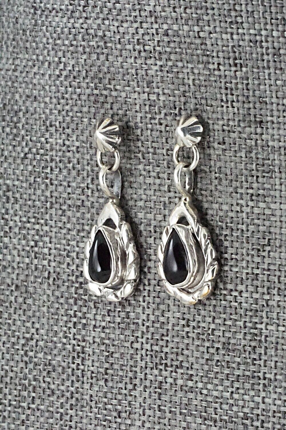 Onyx & Sterling Silver Earrings - Lee Shorty