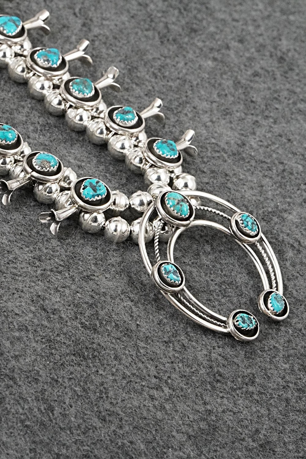 Turquoise & Sterling Silver Squash Blossom Set - Phil Garcia