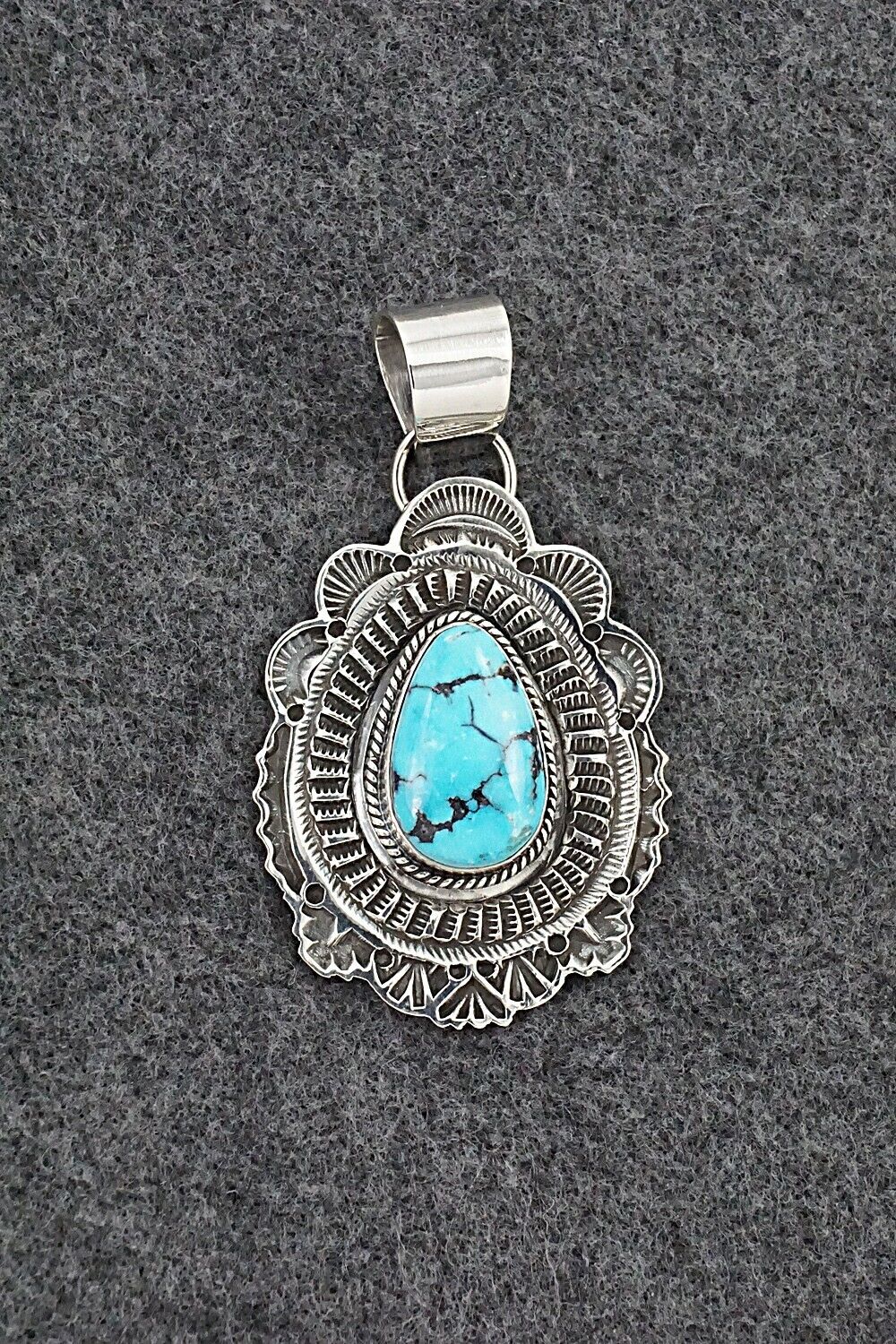 Turquoise & Sterling Silver Pendant - Leonard Maloney