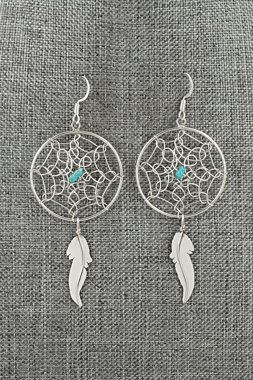 Turquoise & Sterling Silver Earrings - Lorenzo Arviso Jr.