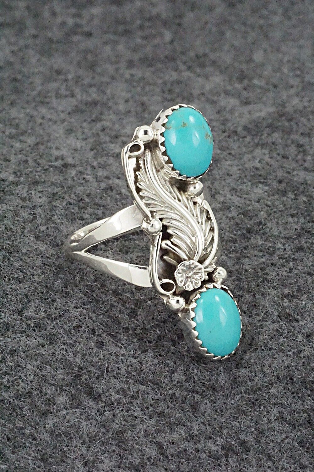 Turquoise & Sterling Silver Ring - Robert Martinez - Size 7.75