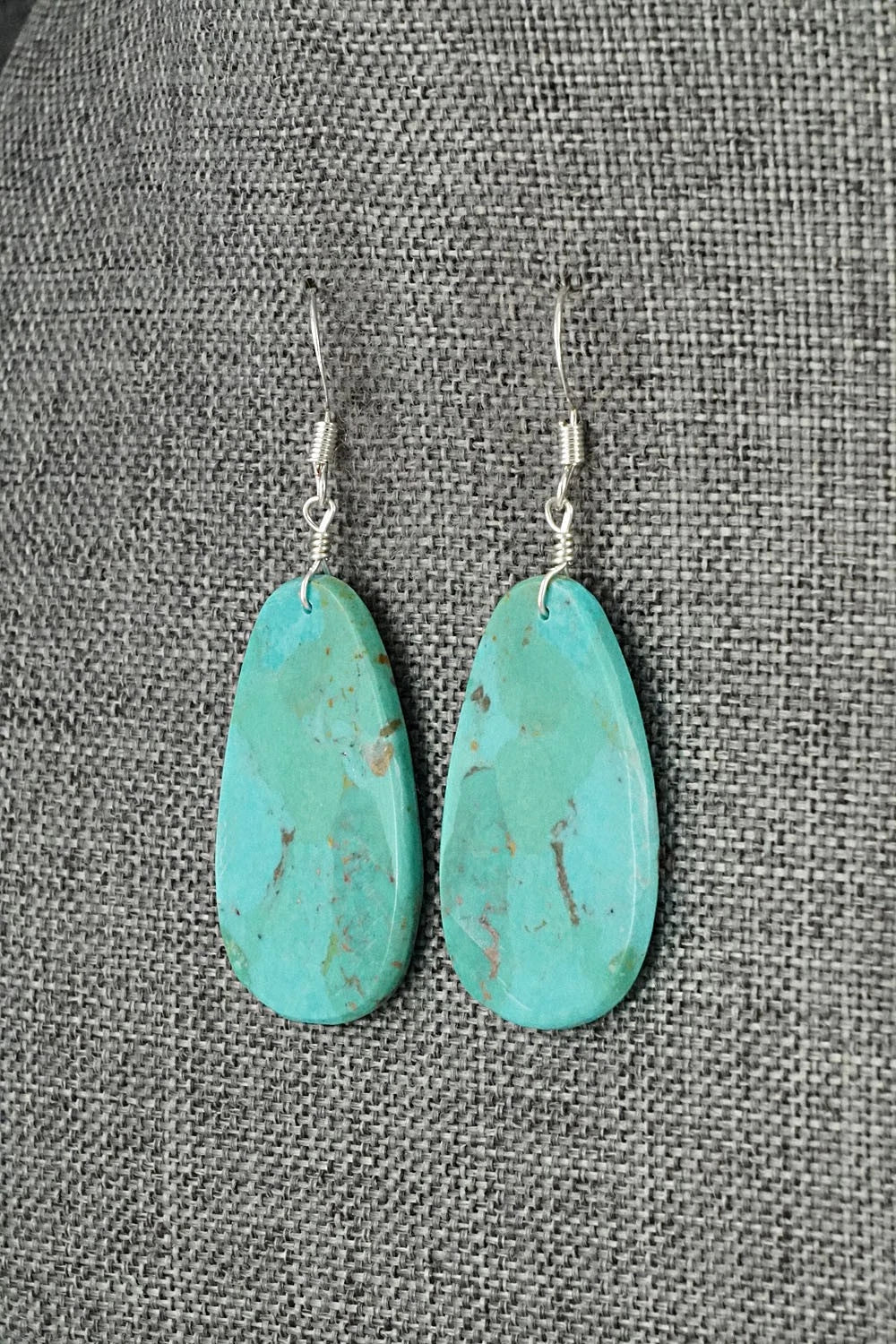 Turquoise & Sterling Silver Earrings - Lupe Lovato