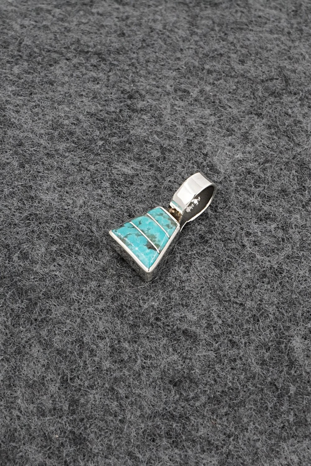 Turquoise & Sterling Silver Inlay Pendant - Michelle Haloo