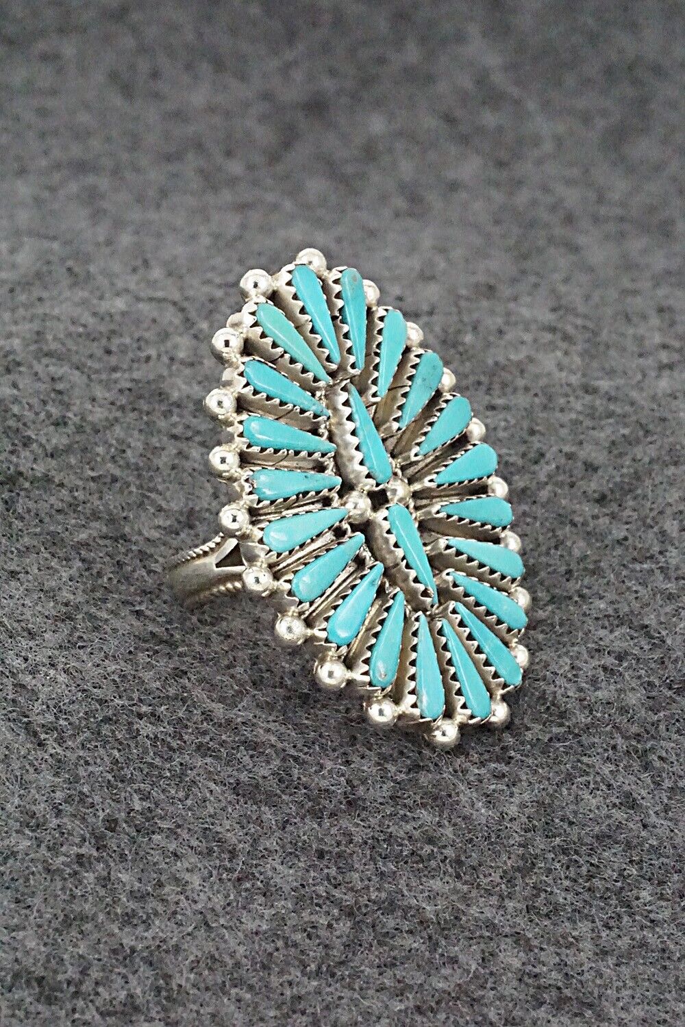 Turquoise & Sterling Silver Ring - Kyle Wilson - Size 8