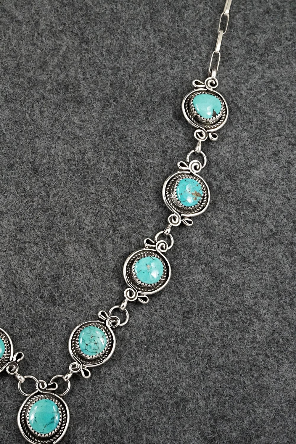 Turquoise & Sterling Silver Necklace and Earrings Set - Phil Nez