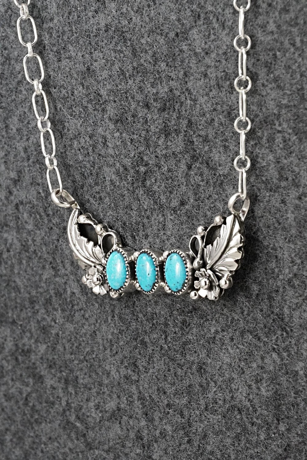 Turquoise & Sterling Silver Necklace - Gwendolyn Burnside