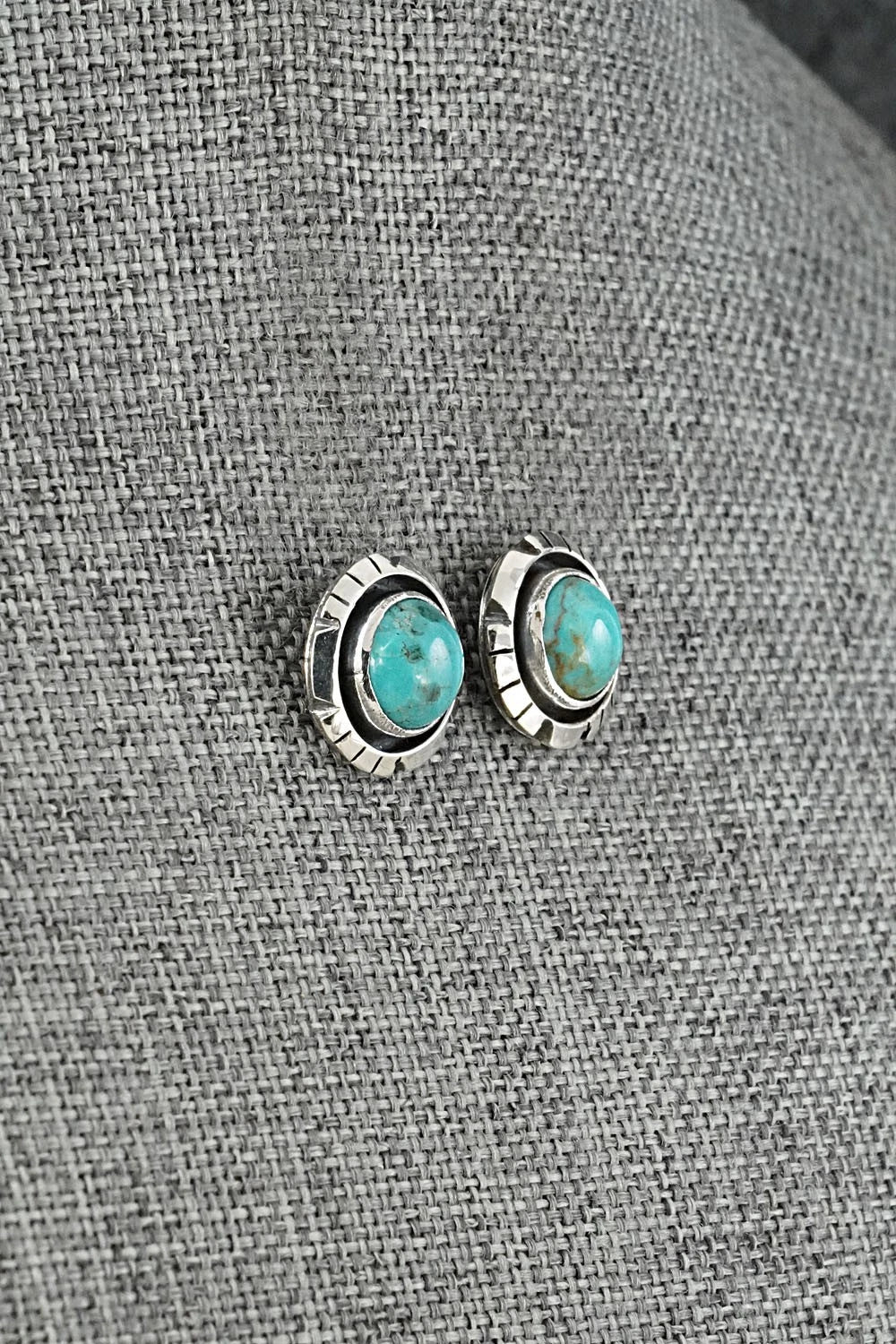 Turquoise & Sterling Silver Earrings - Amos Begay