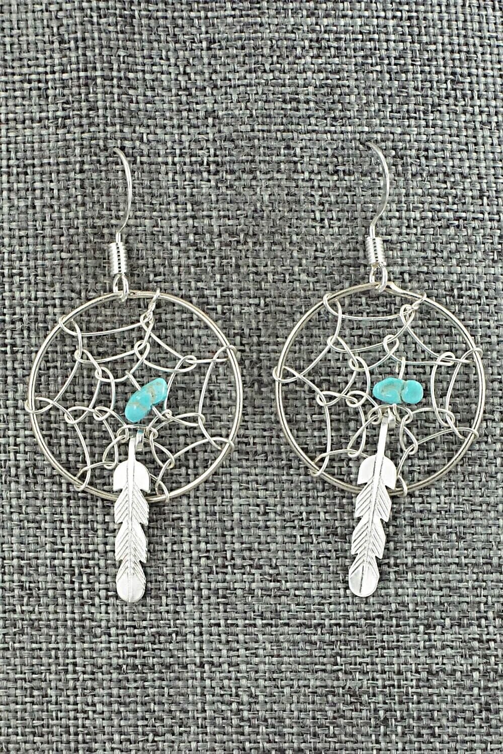 Turquoise & Sterling Silver Earrings - Helena Yazzie