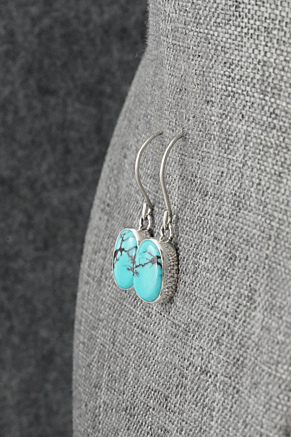 Turquoise & Sterling Silver Earrings - Eugene Gruber