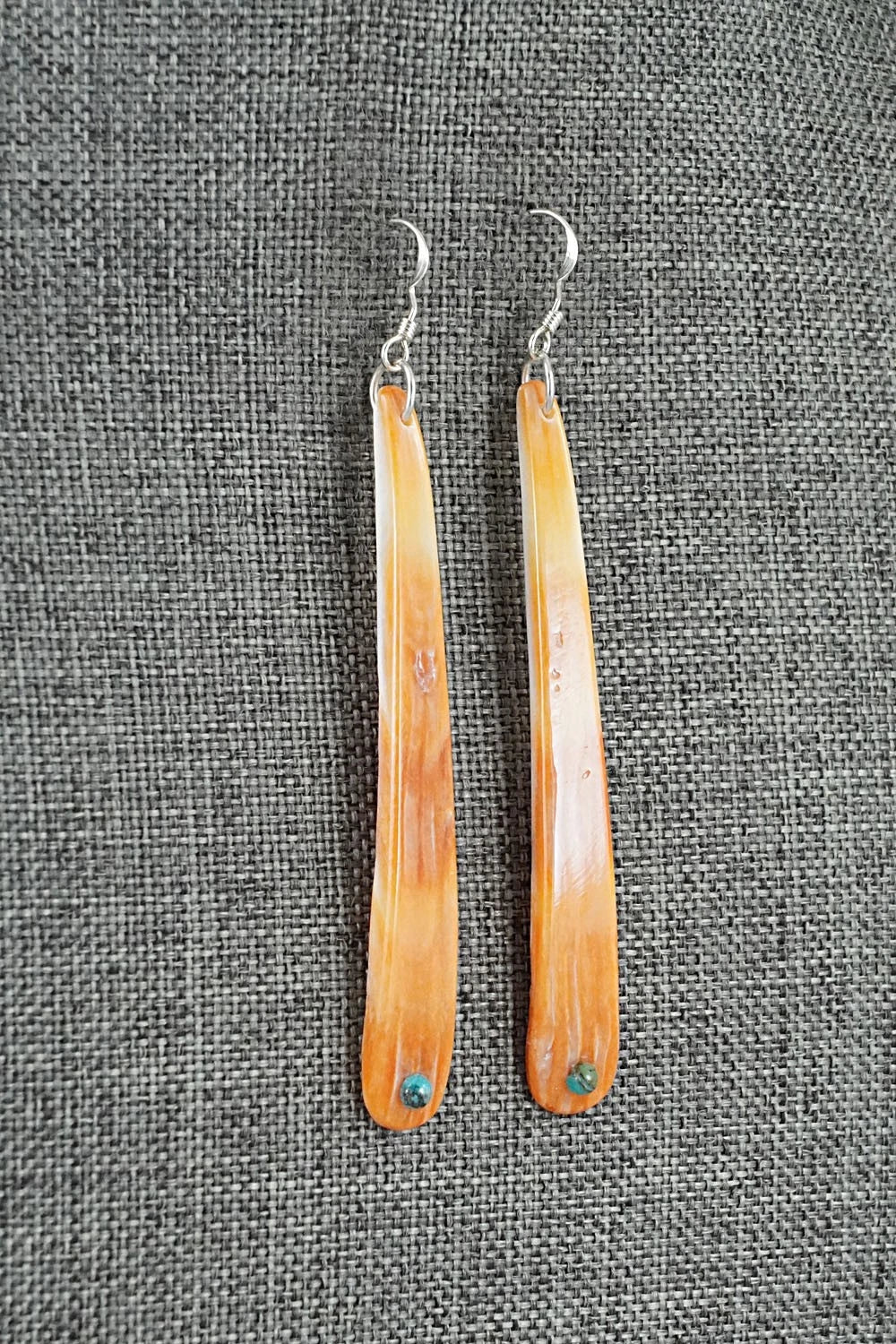 Spiny Oyster, Turquoise & Sterling Silver Earrings - Jesus Espino