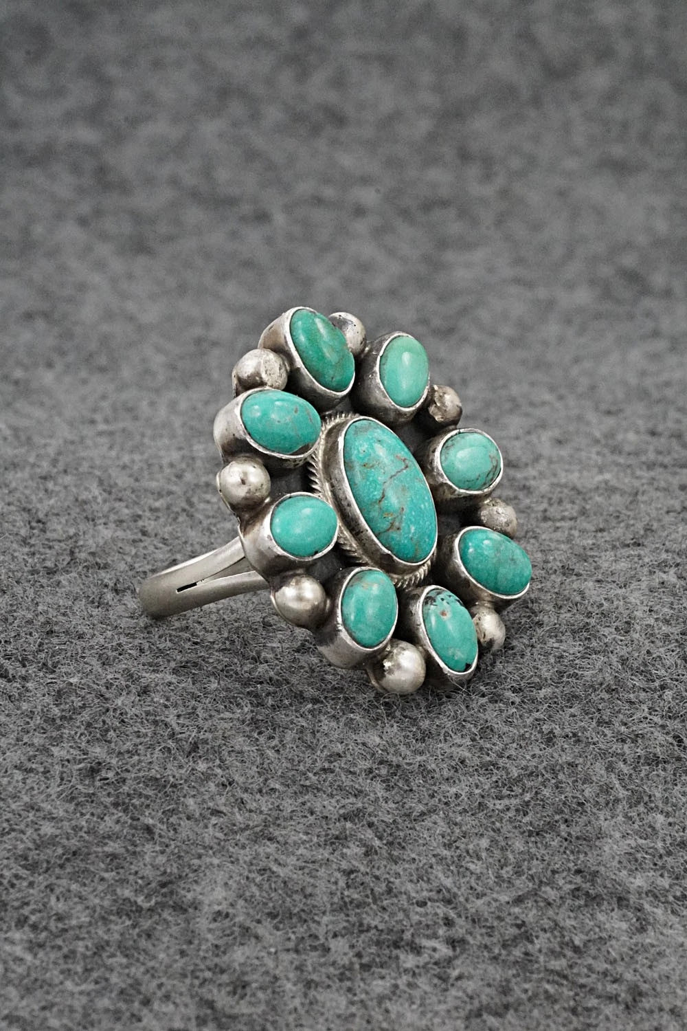 Turquoise & Sterling Silver Ring - Kathleen Livingston - Size Adjustable
