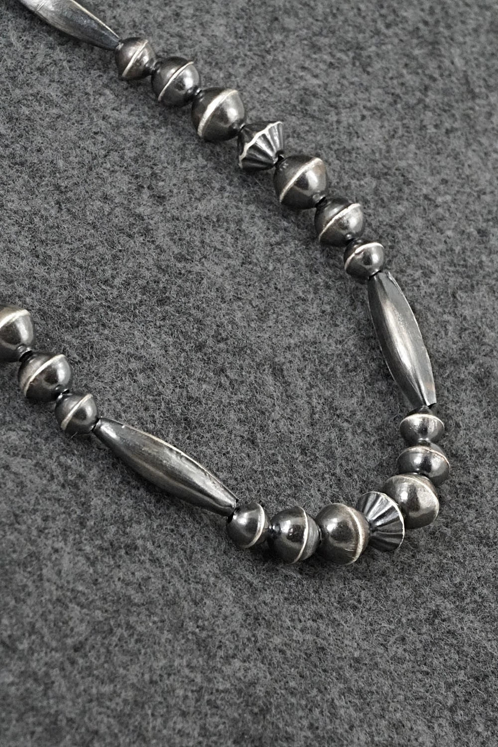 Sterling Silver Navajo Pearl Necklace 22" - Vintage