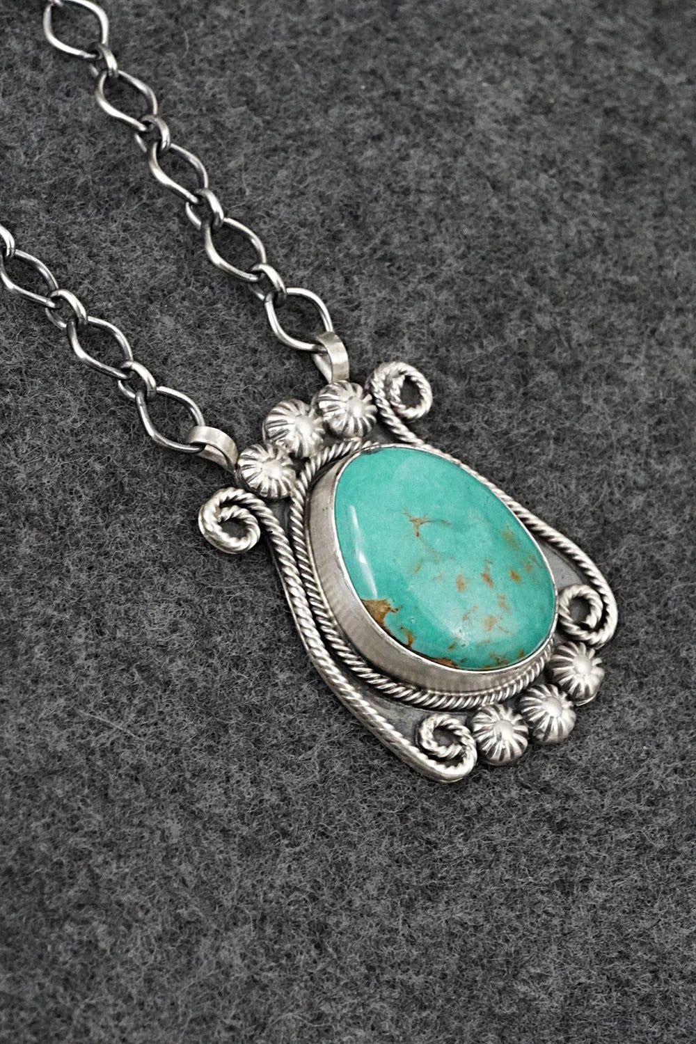 Turquoise & Sterling Silver Necklace - Cordell Platero