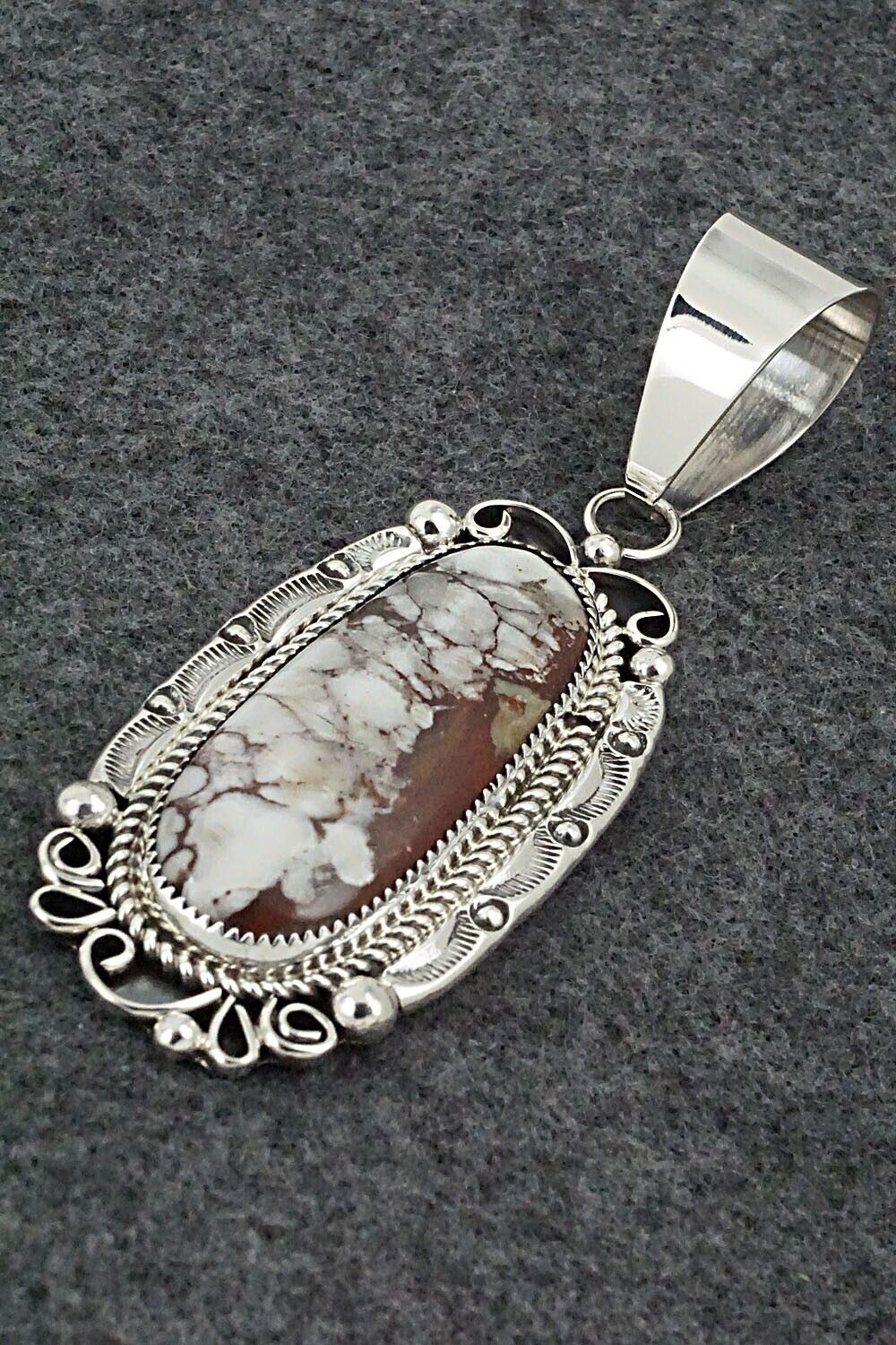 Wild Horse and Sterling Silver Pendant - Leslie Nez