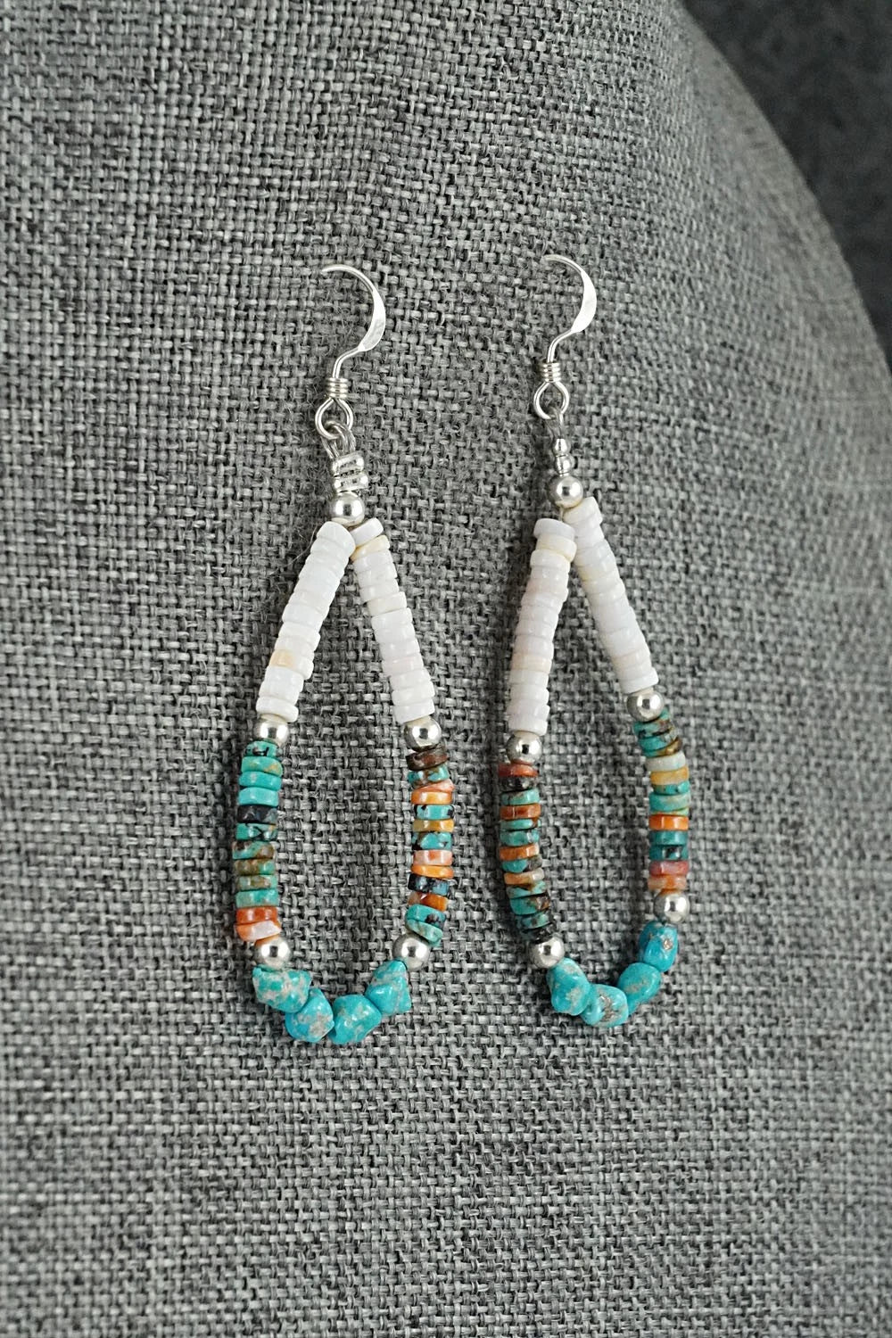 Spiny Oyster, Turquoise & Sterling Silver Necklace Set - Erika Brown
