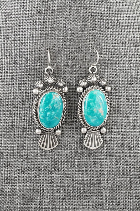 Turquoise & Sterling Silver Earrings - Michael Calladitto