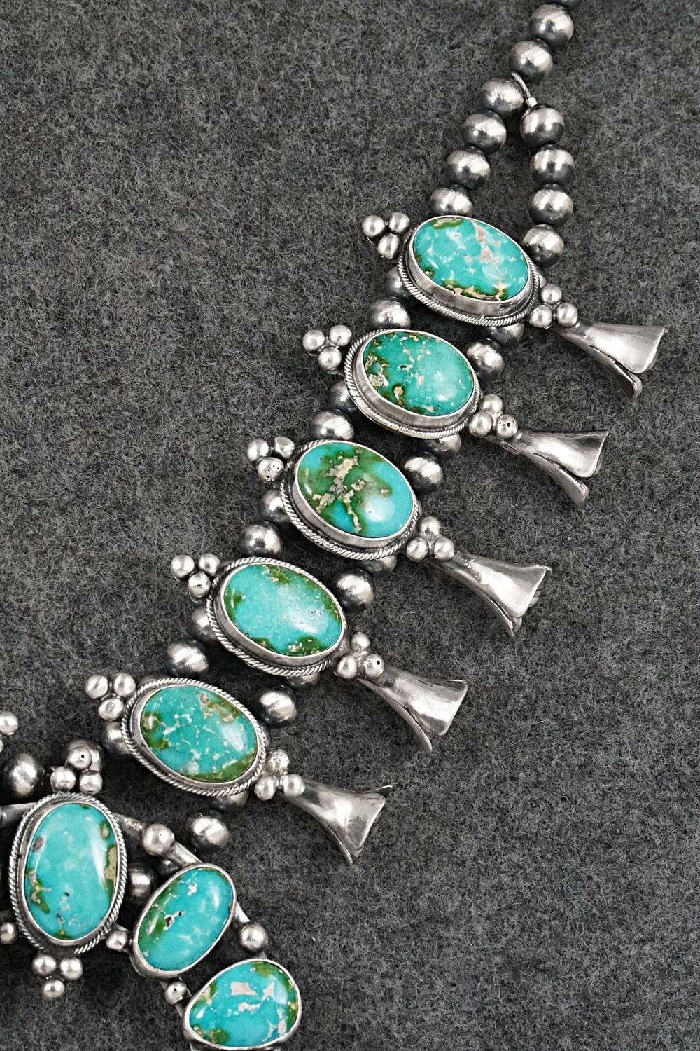 Turquoise & Sterling Silver Squash Blossom Set - Darrin Livingston