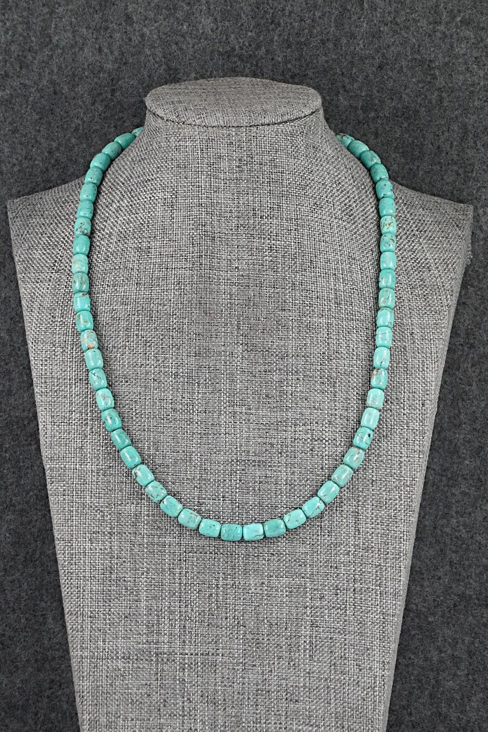 Turquoise & Sterling Silver Necklace 18" - Doreen Jake