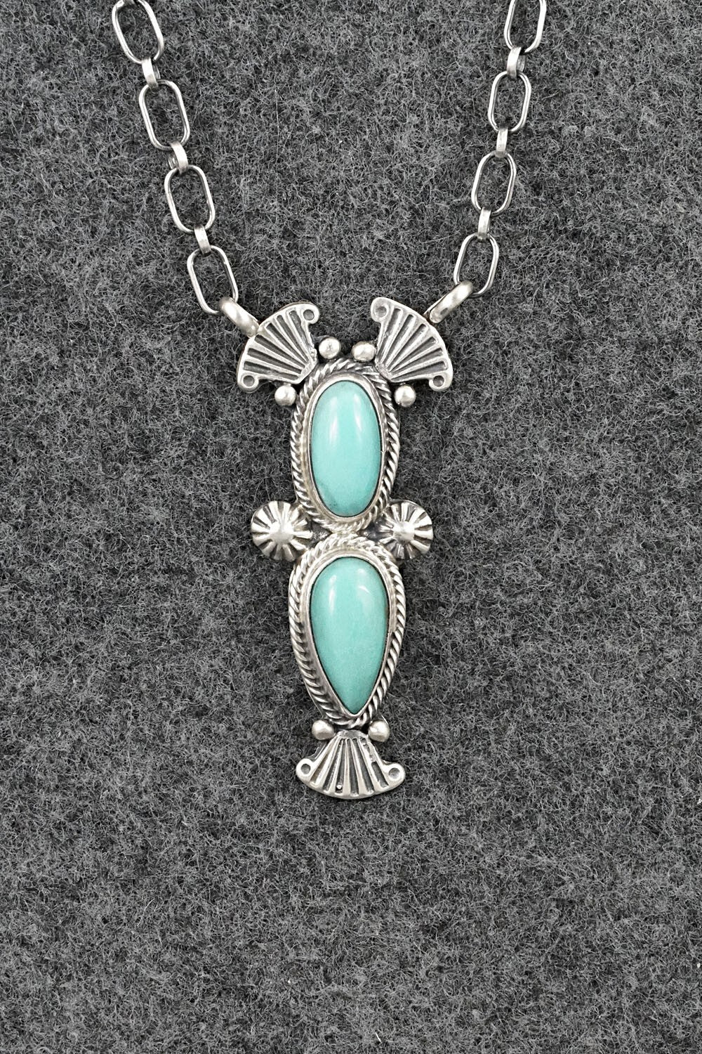 Turquoise & Sterling Silver Necklace - Verley Betone