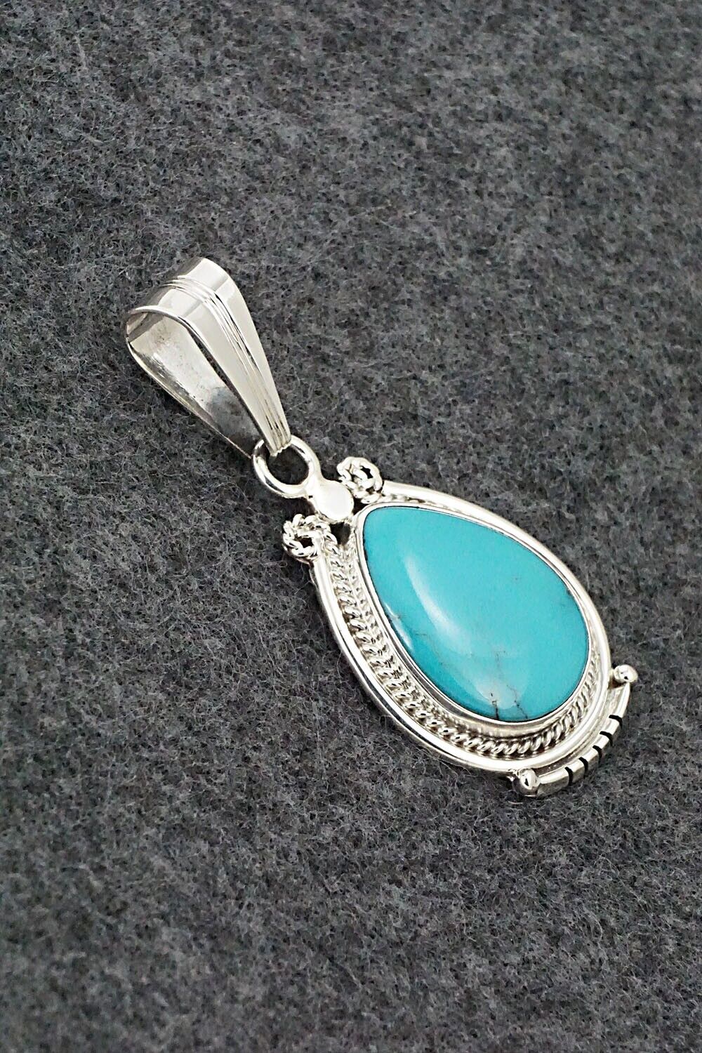 Turquoise & Sterling Silver Pendant - Samuel Yellowhair