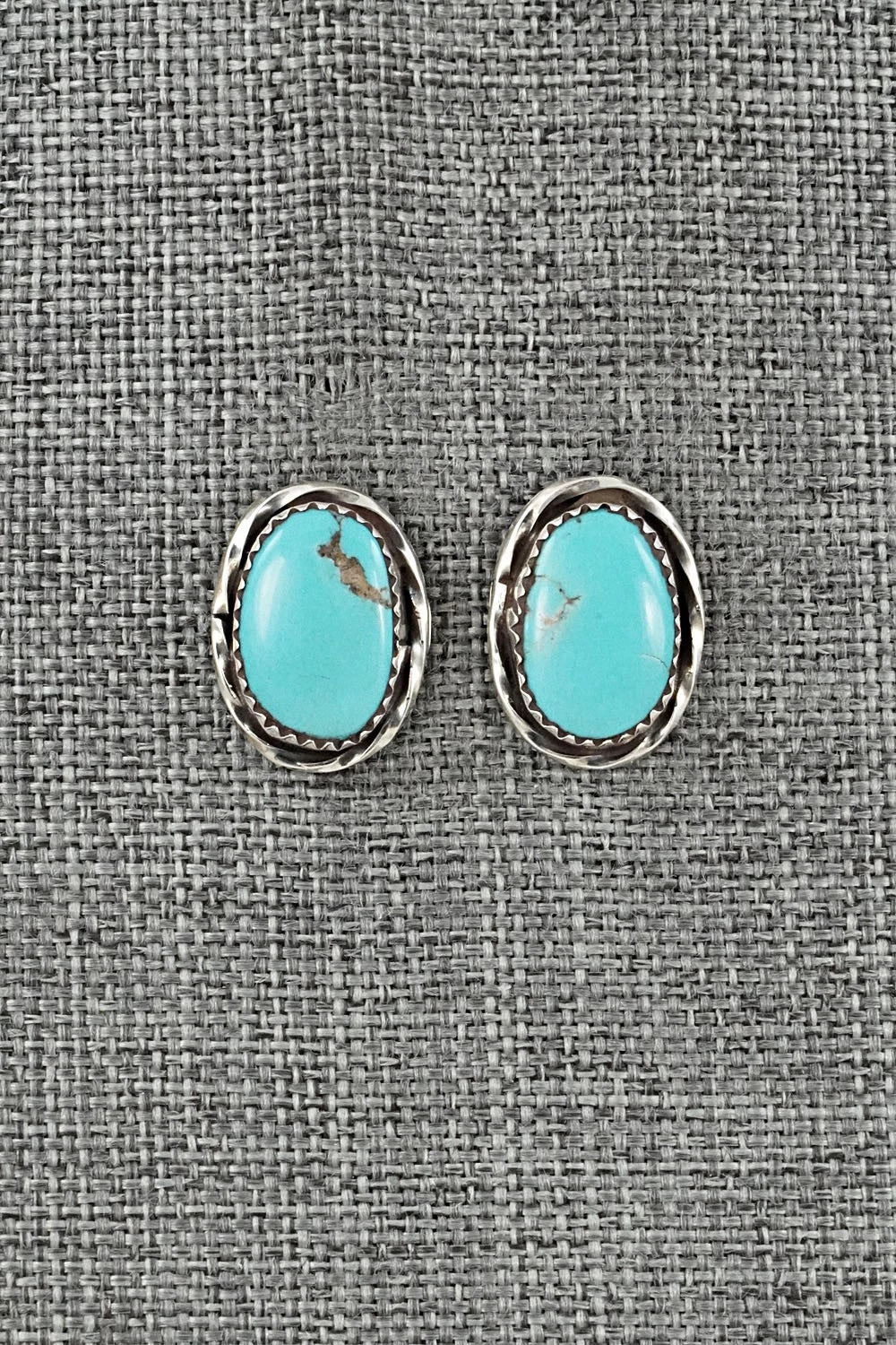Turquoise & Sterling Silver Earrings - Ernest Hawthorne