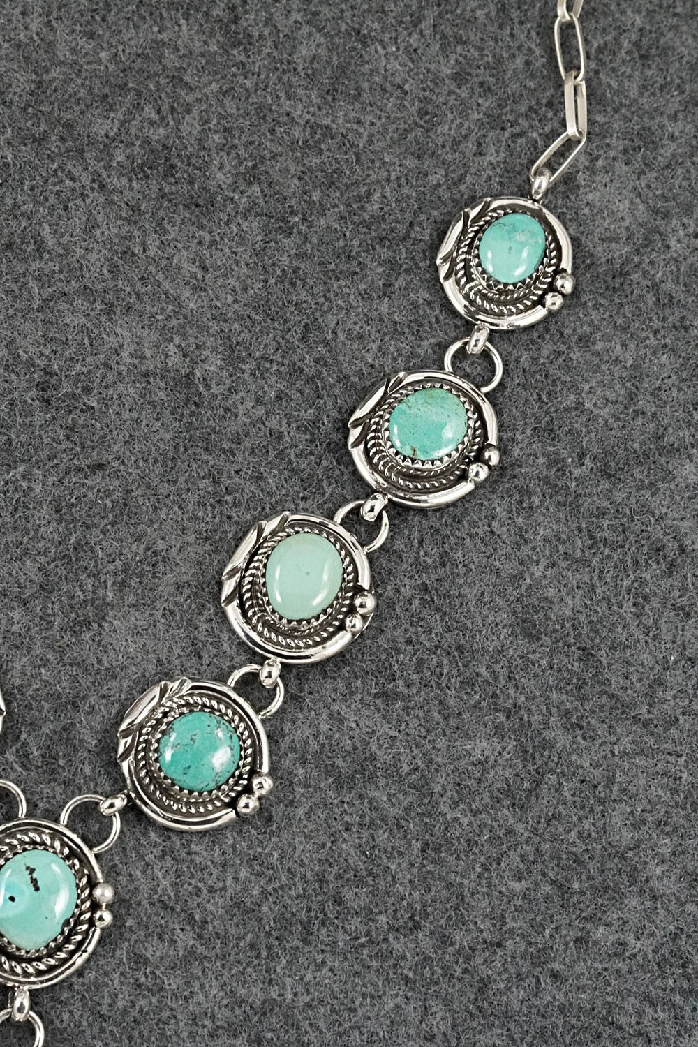 Turquoise & Sterling Silver Necklace and Earrings Set - Phil Nez