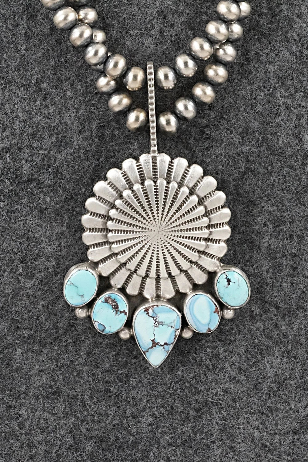 Turquoise & Sterling Silver Necklace - Tom Lewis