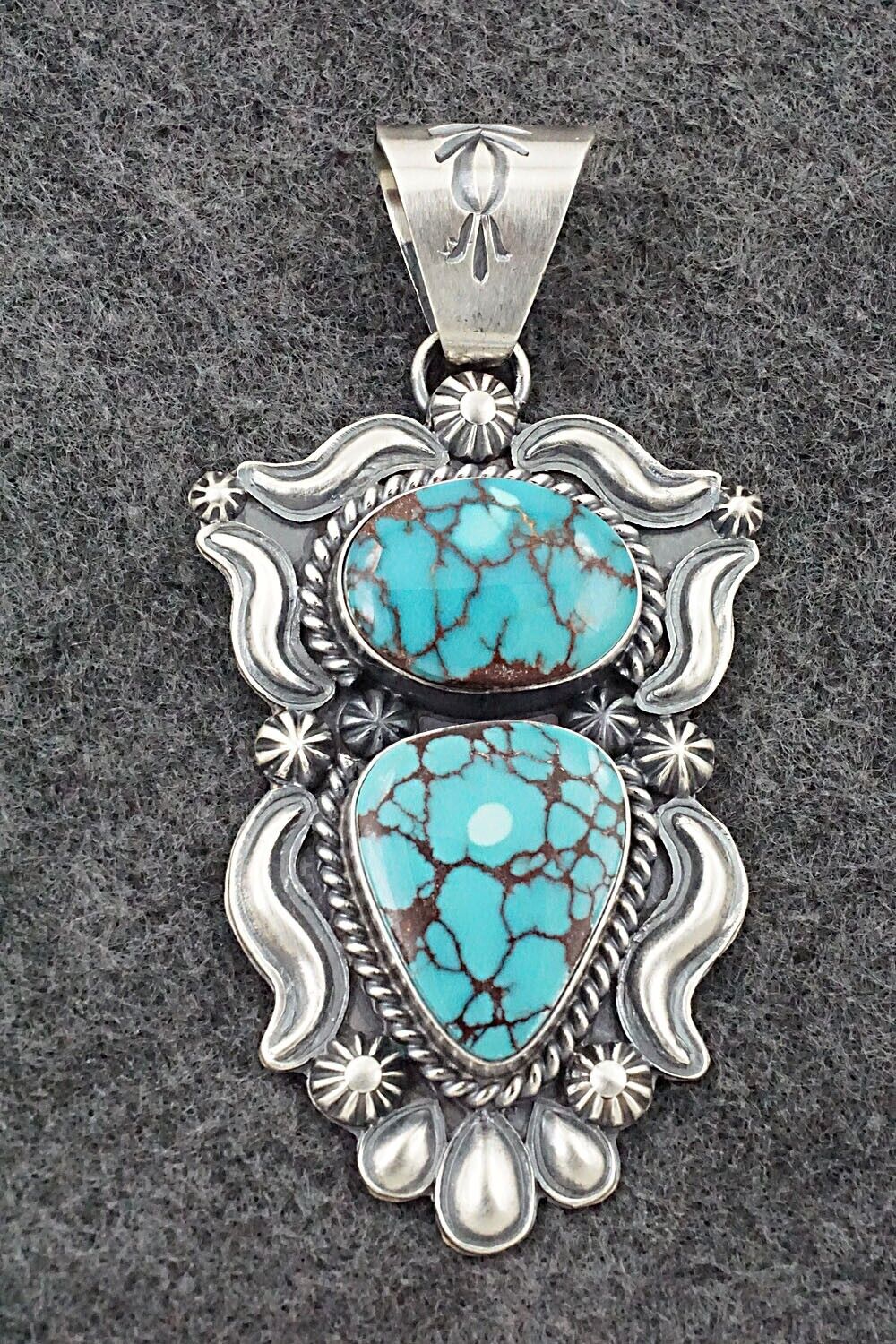 Turquoise & Sterling Silver Pendant - Raymond Delgarito