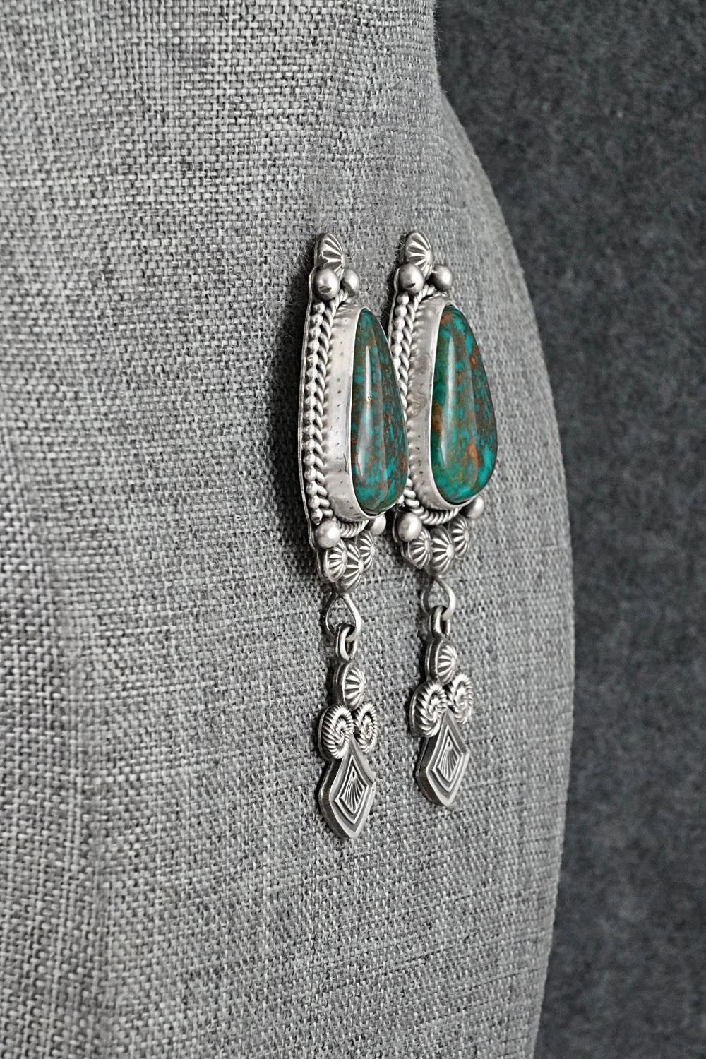 Turquoise & Sterling Silver Earrings - Michael Calladitto