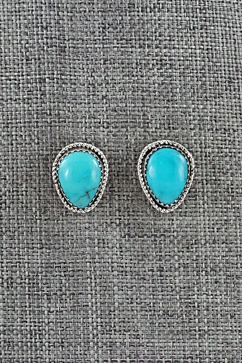 Turquoise & Sterling Silver Earrings - Ernest Hawthorne