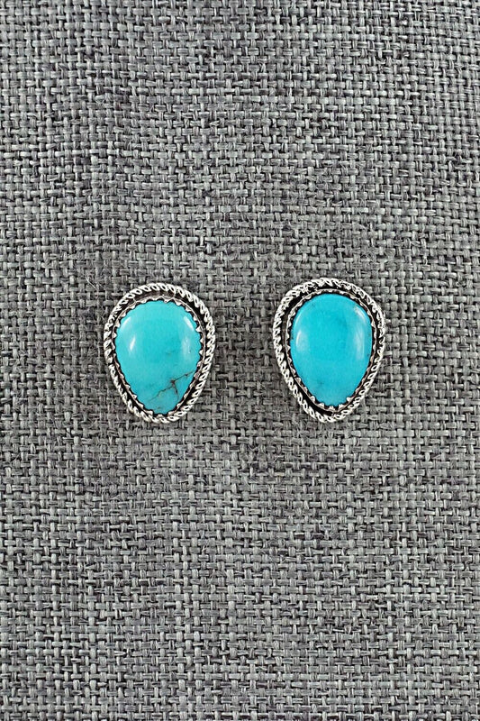 Turquoise & Sterling Silver Earrings - Ernest Hawthorne