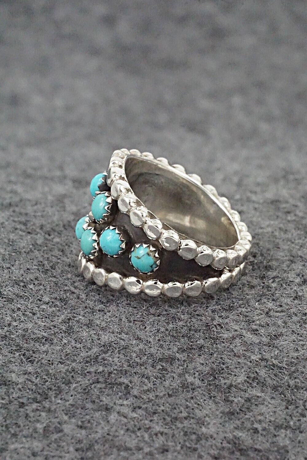 Turquoise & Sterling Silver Ring - Thomas Yazzie - Size 7.5