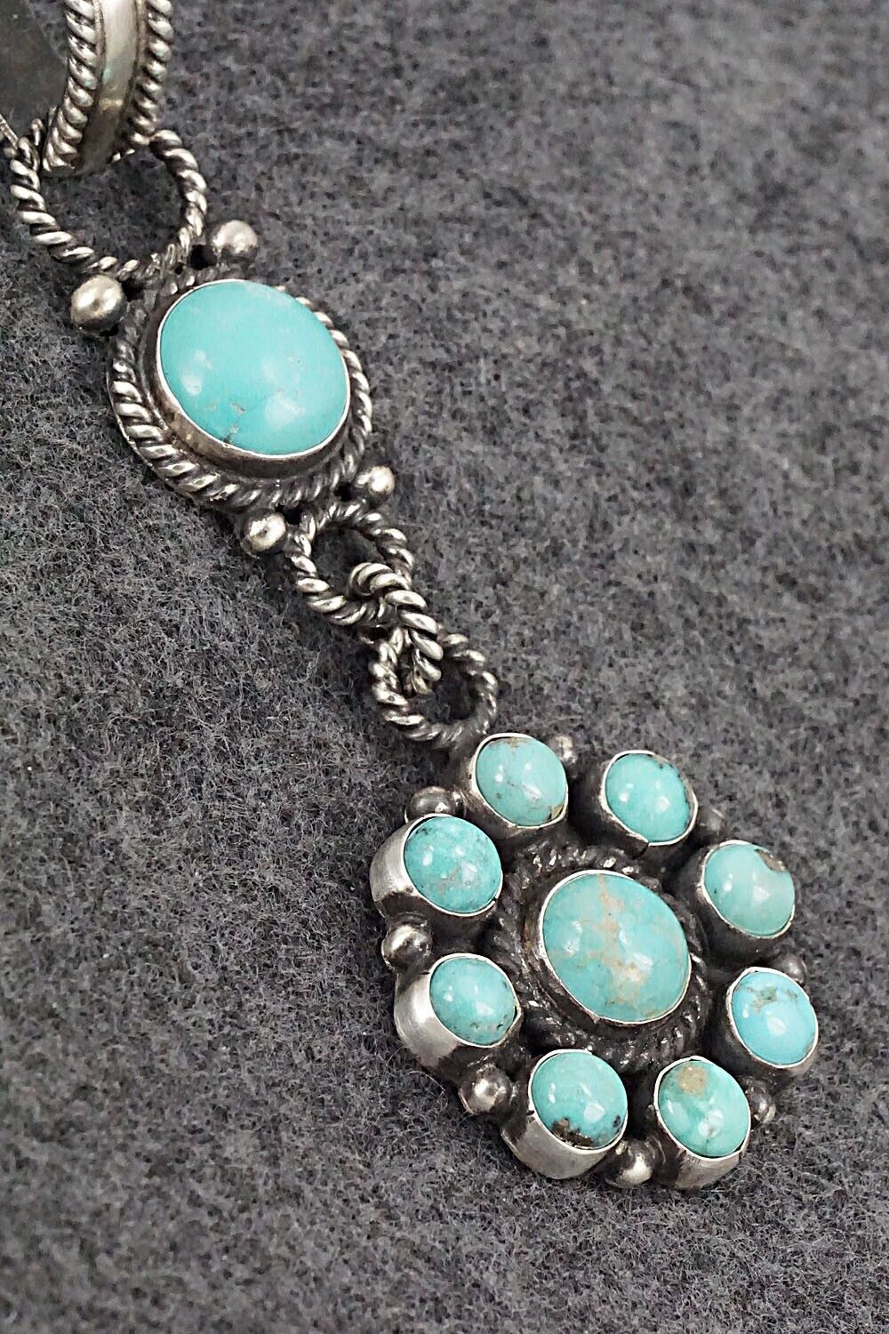 Turquoise and Sterling Silver Pendant - Devon Brown