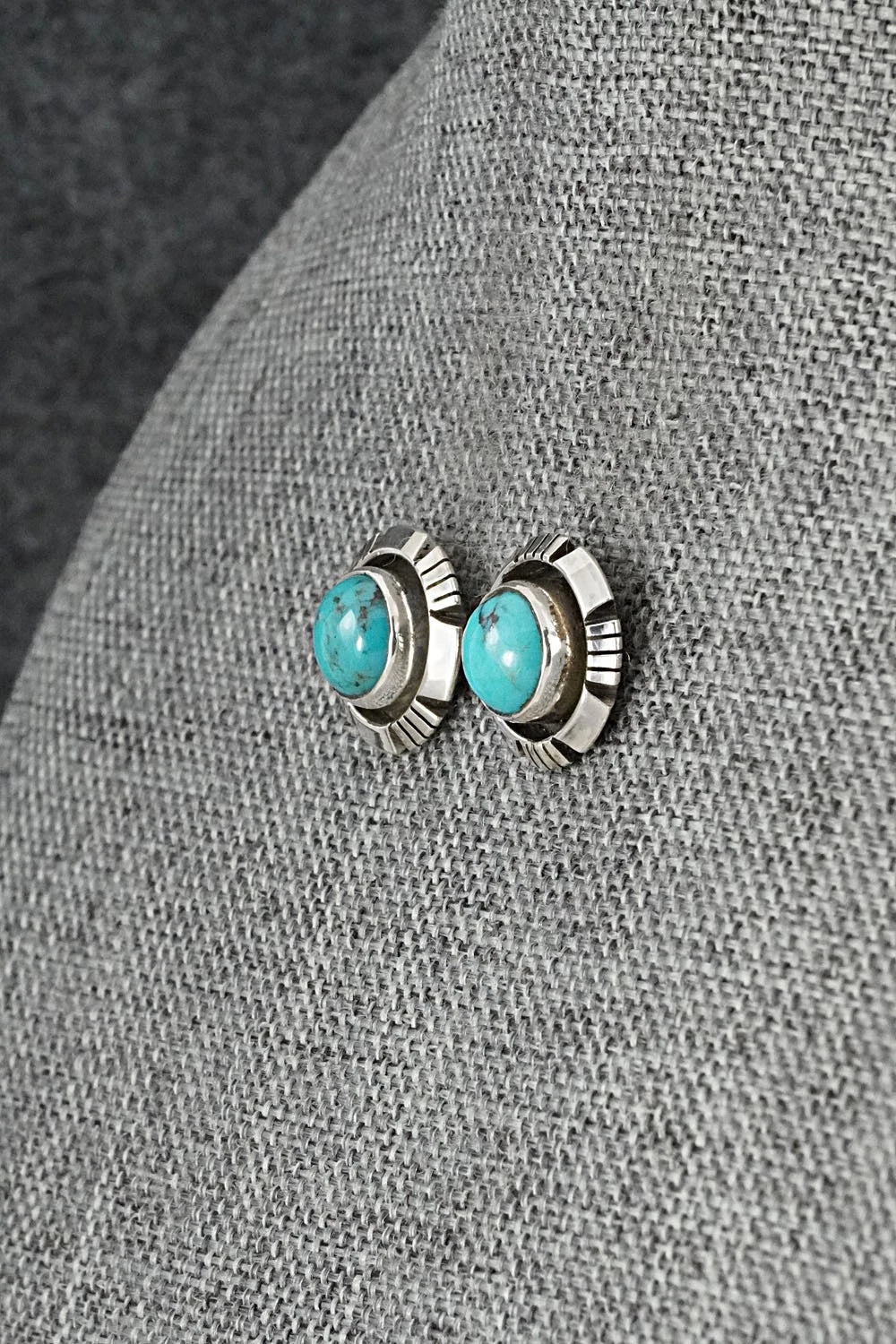 Turquoise & Sterling Silver Earrings - Amos Begay